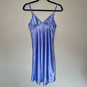 Vintage Periwinkle Satin Slip Dress